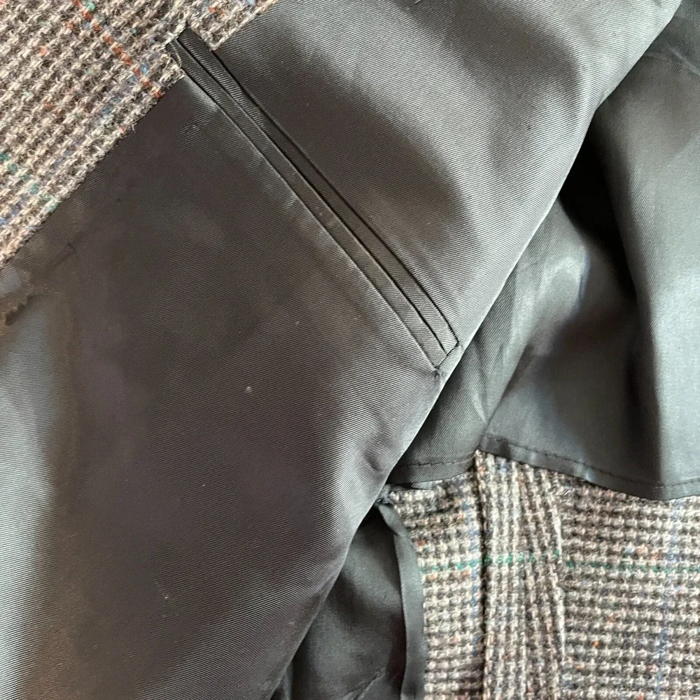 Hunter‎ Haig Blazer Coat Men's Multicolor Button Up Long Sleeve 100%Pure Wool